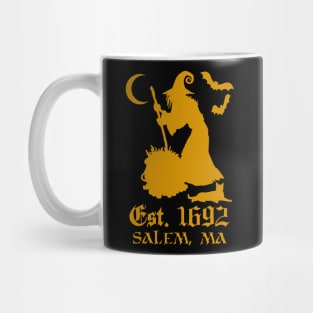 Salem Massachusetts Est. 1692 - Halloween Witch (ORANGE) Mug